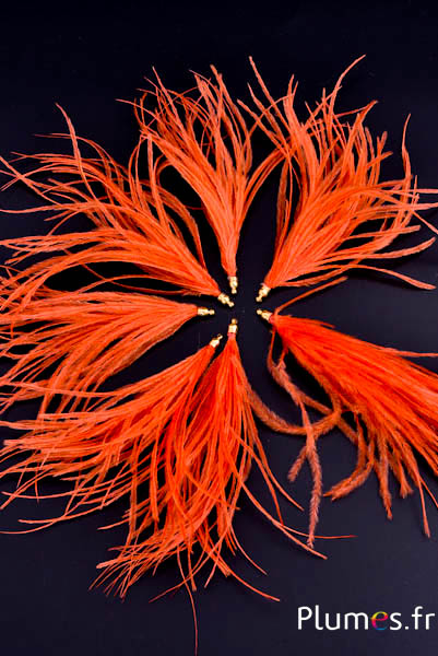 Anhänger Strauß - 9-12 cm - blutorange